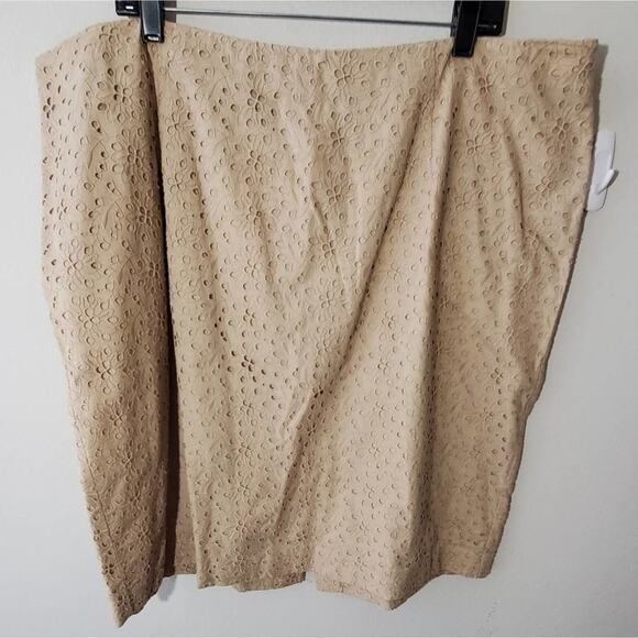 Talbots Taupe floral eyelet pencil skirt plus size 20W - Picture 1 of 7